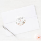 Gray Stijlvol Calligrafisch Manuscript Welkome Wed Ronde Sticker (Envelop)