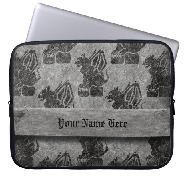 Gray Stone Gargoyles Laptop Sleeve (Voorkant)