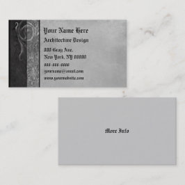 Gray Stone Gothic Scroll Visitekaartje
