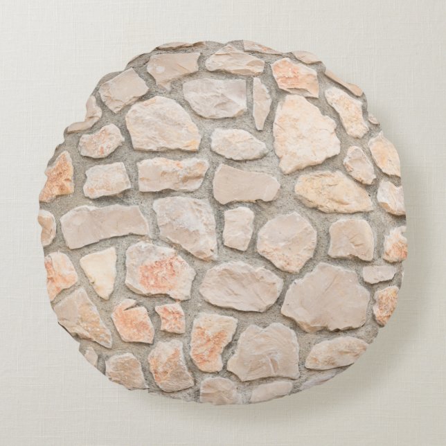 Gray stone wall background. stone, texture, wall,  rond kussen (Voorkant)