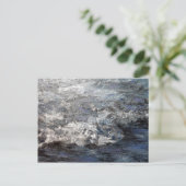 Gray Stormy Beach Painage Ocean Waves Briefkaart (Staand voorkant)