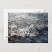 Gray Stormy Beach Painage Ocean Waves Briefkaart (Voorkant / Achterkant)