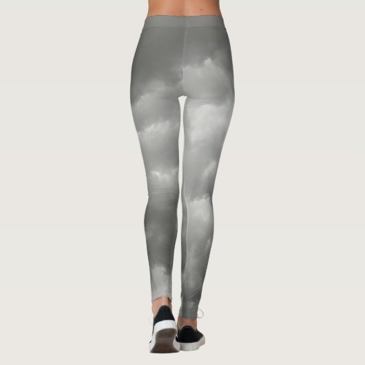 Gray Stormy Clouds Gray Chic Leggings (Achterkant)