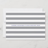 Gray Stripe Baby Boy Shower and Navy Blue Kaart (Achterkant)