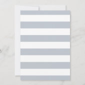 Gray Stripe & Pink Peony Bridal Shower Invitation Kaart (Achterkant)