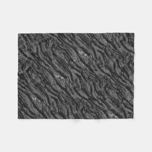 Gray Striped Camo Fleece Deken (Voorkant (Horizontaal))