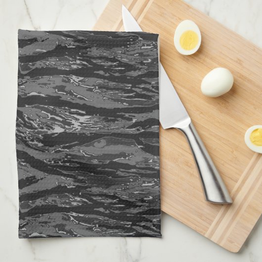 Gray Striped Camo Theedoek (Quarter Fold)