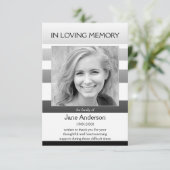 Gray Striped Sympathie Funeral Foto bedankt (Staand voorkant)