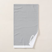 Gray Stripes en Monogram Handdoekset Bad Handdoek (Handdoek)