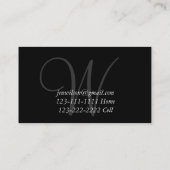 Gray Stylish Monogram Mammie Calling Card Contactkaartje (Achterkant)