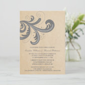 Gray Stylish Wedding Invite Kaart (Staand voorkant)