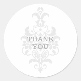 Gray Subtle Damask Dank je Stickers