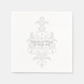 Gray Subtle Damask Paper Napkins Servetten (Voorkant)