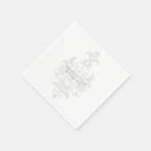 Gray Subtle Damask Paper Napkins Servetten (Hoek)