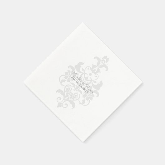 Gray Subtle Damask Paper Napkins Servetten (Hoek)