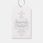 Gray Subtle Damask Wedding Gift Labels Cadeaulabel (Voorkant)