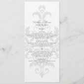 Gray Subtle Damask Wedding Menu (Voorkant)