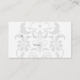 Gray Subtle Damask Wedding Place Kaarten Plaatskaartje
