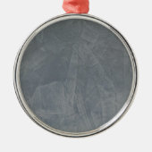 Gray Suede Metalen Ornament (Voorkant)