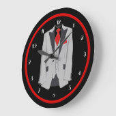 Gray Suit en Red Stropdas Wall Clock van mannen Grote Klok (Hoek)