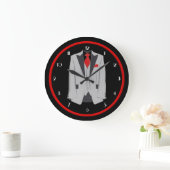 Gray Suit en Red Stropdas Wall Clock van mannen Grote Klok (Huis)