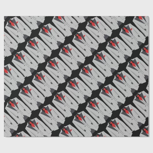 Gray Suit en rood Stropdas mannen Cadeaupapier (Vlak)