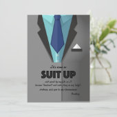 Gray Suit Groomsman-verzoekkaart omhoog Kaart (Staand voorkant)
