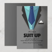 Gray Suit Groomsman-verzoekkaart omhoog Kaart (Voorkant / Achterkant)