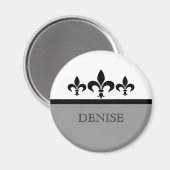 Gray Swanky Fleur De Lis Magnet (Voorkant / Achterkant)