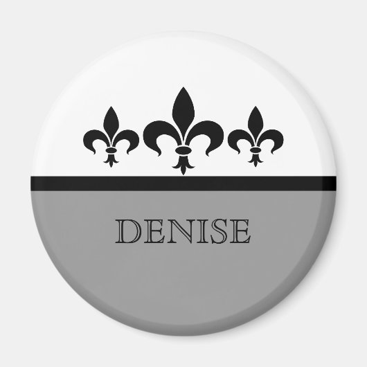 Gray Swanky Fleur De Lis Magnet (Voorkant)