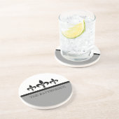 Gray Swanky Fleur De Lis Onderzetter (Zijkant)