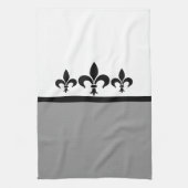 Gray Swanky Fleur De Lis Towel Theedoek (Verticaal)