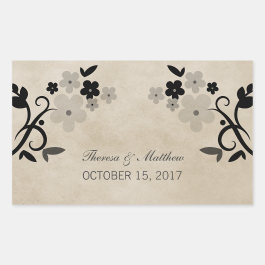 Gray Sweet Floral Wedding Stickers (Voorkant)