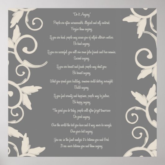 Gray Swirl doet het in ieder geval Poster (Voorkant)