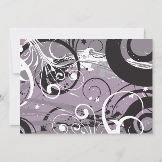 GRAY SWIRLS Joods huwelijksuitnodiging Kaart (Achterkant)