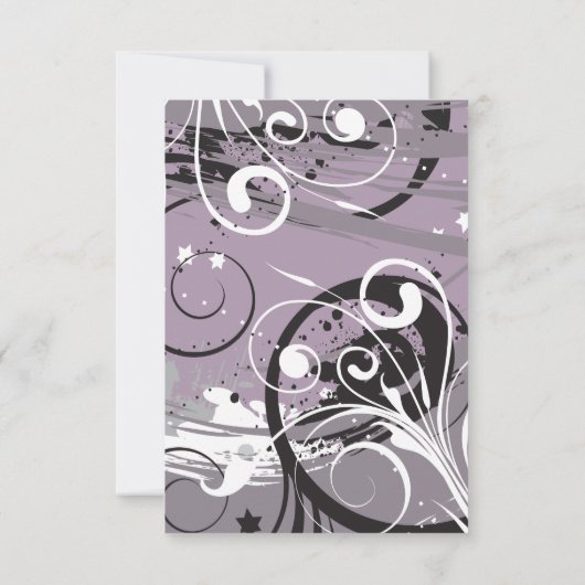 GRAY SWIRLS Joods Wedding Reception Kaart (Achterkant)