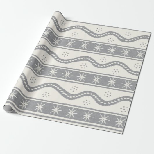 Gray Swirlstripes Cadeaupapier (Uitgerold)