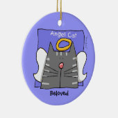 Gray Tabby Cat Angel Personaliseren Keramisch Ornament (Rechts)
