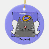 Gray Tabby Cat Angel Personaliseren Keramisch Ornament (Voorkant)