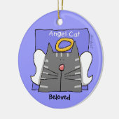Gray Tabby Cat Angel Personaliseren Keramisch Ornament (Links)