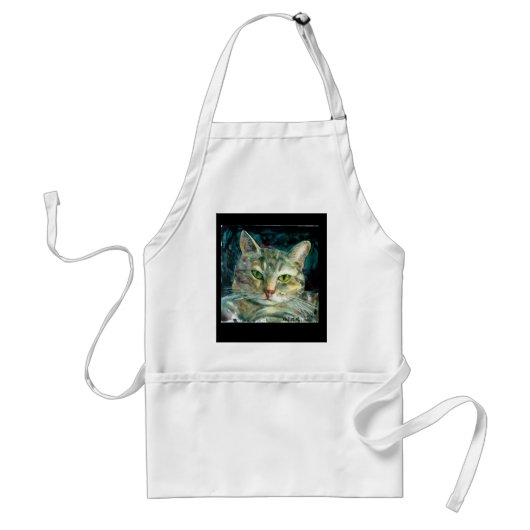 Gray Tabby Cat Apron Standaard Schort (Voorkant)