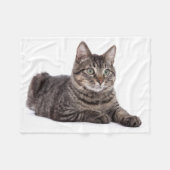 Gray Tabby Cat Fleece Deken (Voorkant (Horizontaal))