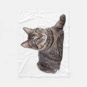 Gray Tabby Cat Fleece Deken (Voorkant)