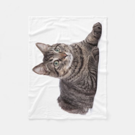 Gray Tabby Cat Fleece Deken (Voorkant)