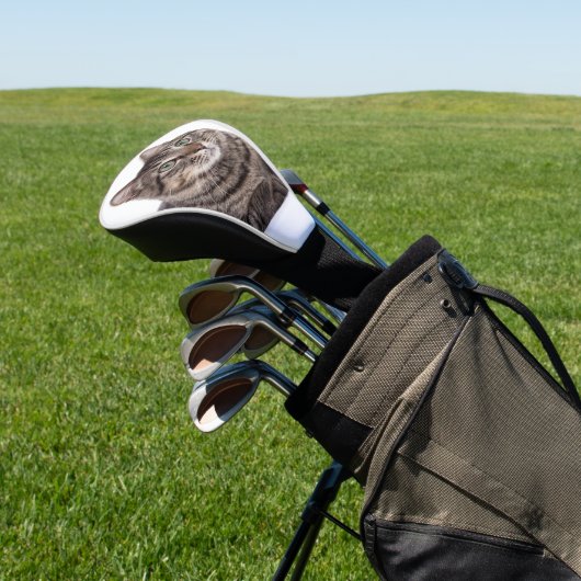 Gray Tabby Cat Golfheadcover (Insitu)