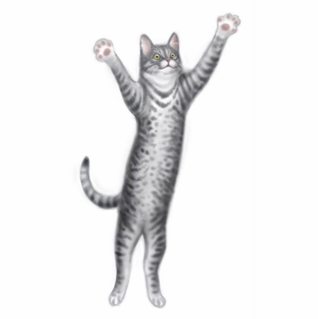 Gray Tabby Cat Holiday Ornament Fotobeeldje Ornament (Voorkant)