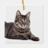 Gray Tabby Cat Keramisch Ornament (Voorkant)