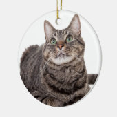 Gray Tabby Cat Keramisch Ornament (Links)