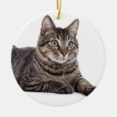 Gray Tabby Cat Keramisch Ornament (Voorkant)