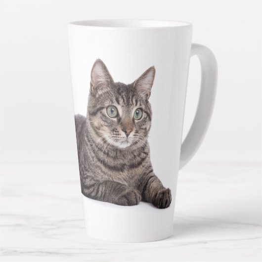 Gray Tabby Cat Latte Mok (Rechterhoek)